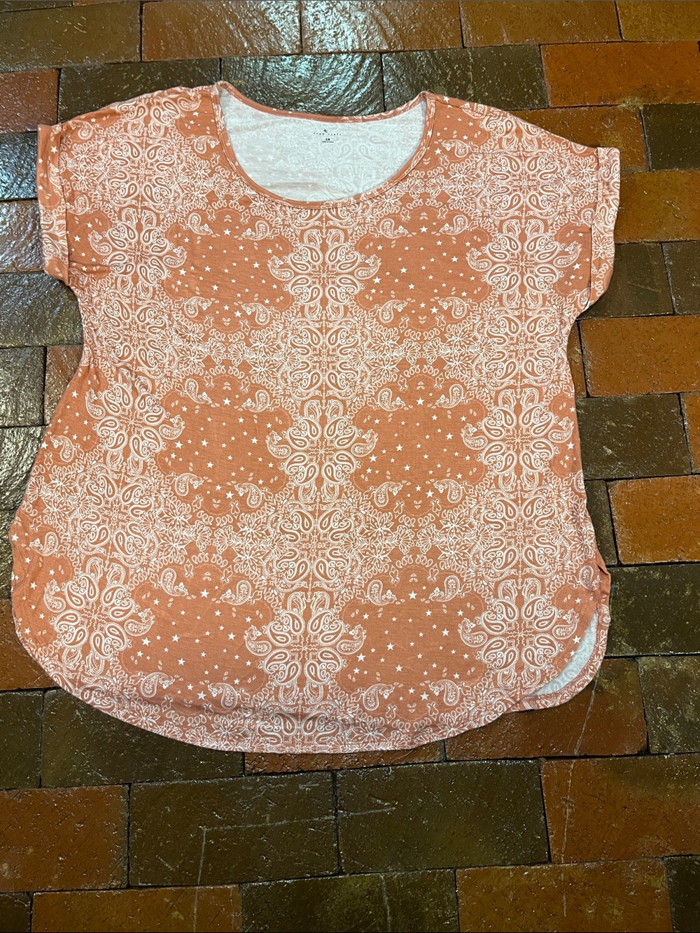 True Craft 1X short sleeve Tee orange and white 3369